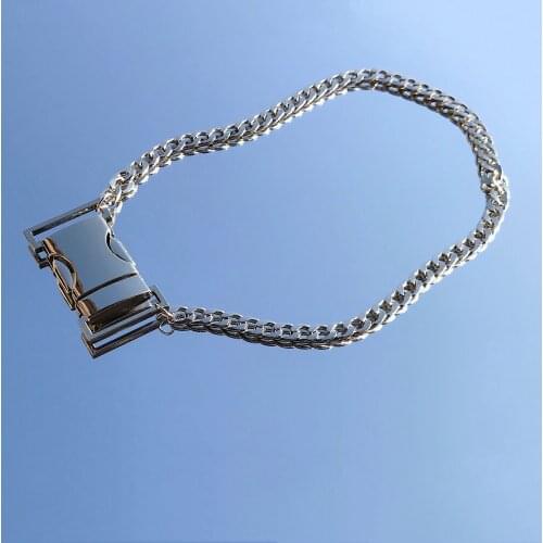 Jane Fashion Cool Versatile Buckle Titanium Steel Chunky Chain Adjustable Buckle Necklace Short Necklace