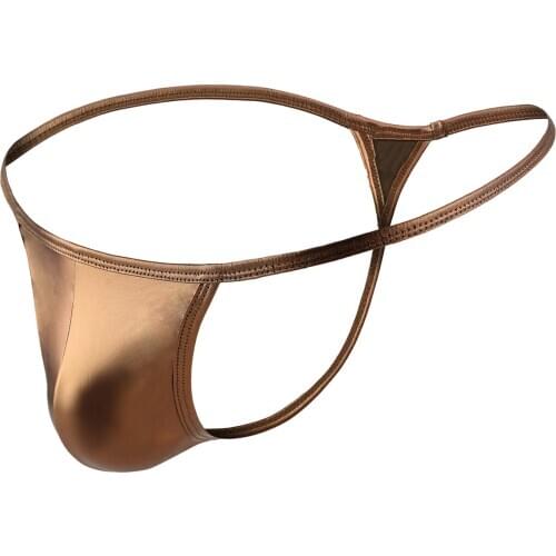 Mens Sissy Panties Shiny Metallic Micro Tanga Thong Sexy Mini Pouch T-back G-string Briefs Underwear Gay Homme Bikini Knickers