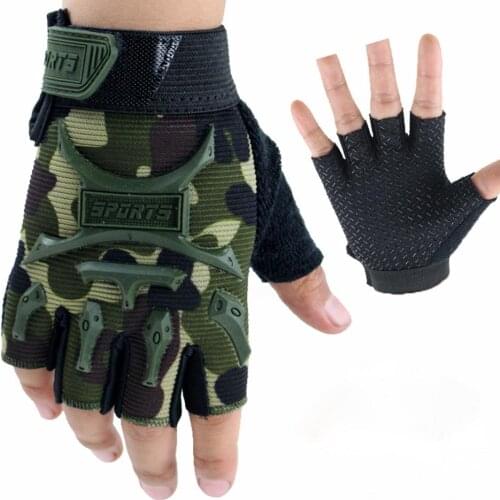 Men Cycling Half Finger Gloves Non-slip Tactic Camo Military Racing MTB Bicycle Road Bike Gloves guantes Pro Dropship#0806