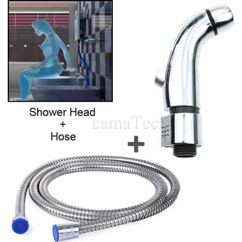 CamaTech Mini Bidet Enema Shower Head with 59" Hose Handheld Bathroom Colonic Rectal Syringe Anal Vaginal Douche Enemator System