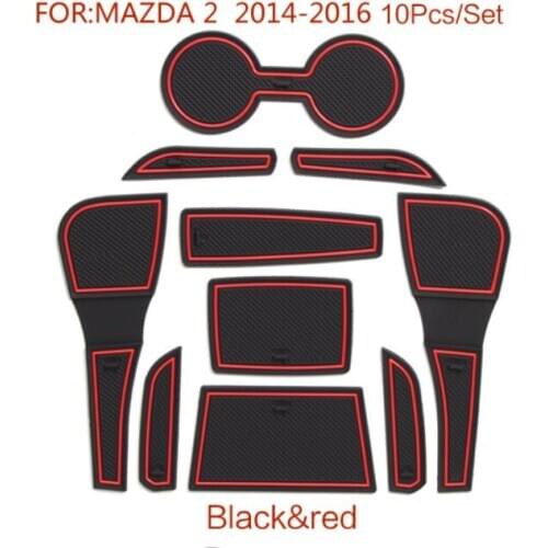 Non-slip Interior door gate pad cup mat for mazda 2 2014-2020,10pcs/lot,car styling