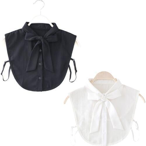Women New Bow Collar Shirt Fake Collar Tie Vintage Detachable Collar False Collar Lapel Blouse Top Women Clothes Accessories