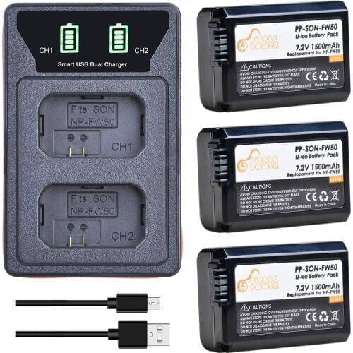 NP-FW50 NP FW50 Battery and Charger for Sony A6000, A6500, A6400 ,A6300, A7, A7II, A7RII, A7SII, A7S, A7S2, A7R, A7R2, A5100