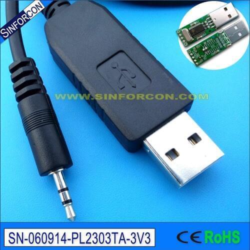 Pl2303ta usb uart ttl 3.3v to 2.5mm min jack adapter prolific serial cable
