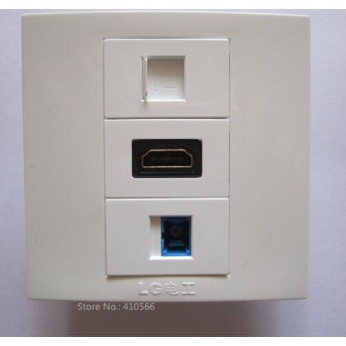 Durable Wall Socket RJ45 HDMI With SC Optical Fiber CE UL ROHS Cetificate For House Office Using Plugs