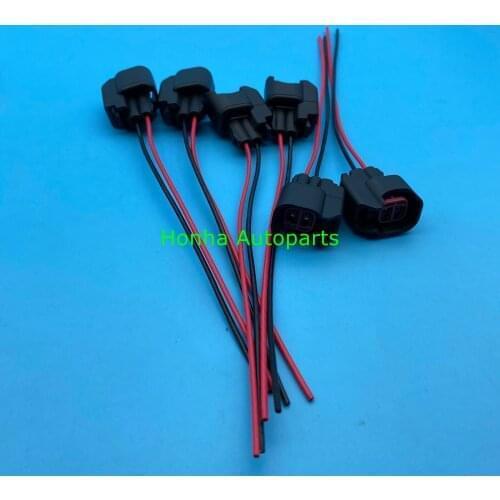 Fuel Injector Connectors EV6 EV14 USCAR Pigtail Harness Socket Plug Wires with 15cm 18AWG wire