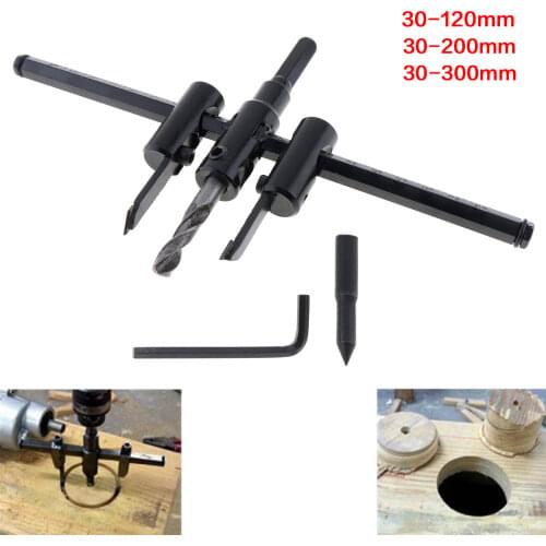 30mm-200mm 30mm-300mm Adjustable Circle Hole Cutter Wood Drill Bit Saw Round Cutting Blade Aircraft Type DIY Tool