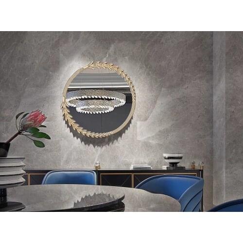 Nordic Makeup Wooden Mirror Wall Hanging Cloakroom Dressing Mirror Princess Mirror Wall Creative Decoration