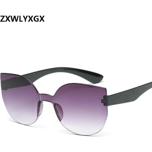 ZXWLYXGX Brand design fashion cat eye sunglasses men women retro colorful gradient sun glasses trend oculos feminino