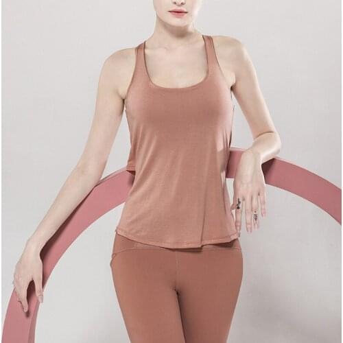 Sports Vest Womens Fitness Running Tank Yoga Tops Beautiful Back Sports Seamless Bra Loose Yoga Clothes