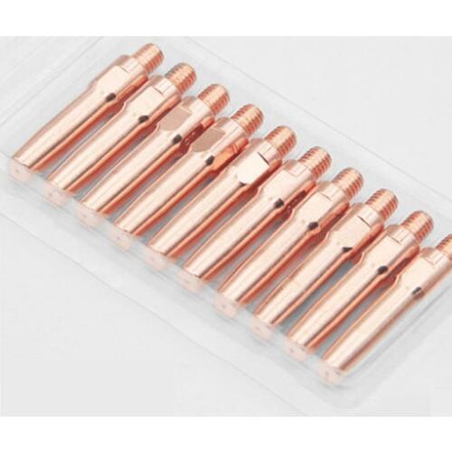 10pcs/lot Welding Torch Contact Tip Nozzle M6 0.8/1.0/1.2/1.4/1.6 Length 45mm Copper Wire Feeder MIG Mag For Panasonic CO2 Gas
