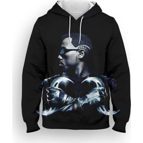 Blade Marvel Mens Sweatshirt Casual 3D Printed Cool Spring Autumn Womens Hoodies Streetwear Long Sleeve Children Pullovers