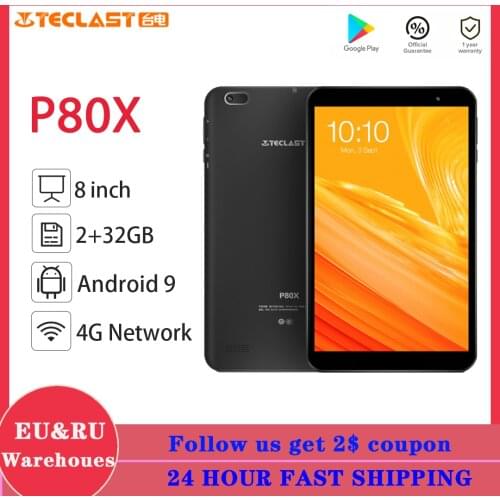 Teclast P80X 4GTablet Android 9.0 SC9863A IMG GX6250 8inch 1280 x 800 IPS Octa Core 1.6GHz 2GB RAM 32GB ROM Dual Cameras Tablet