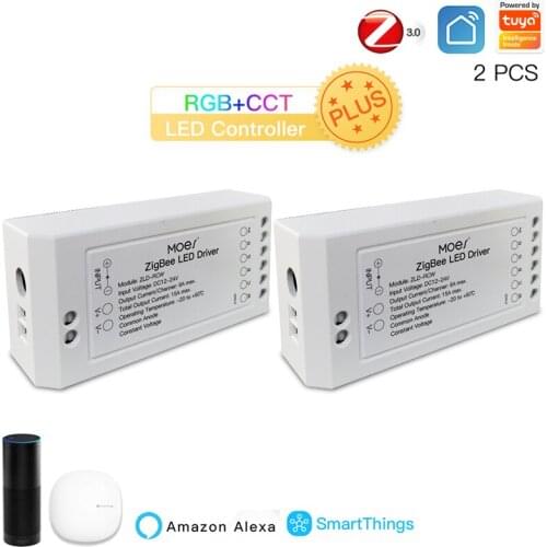 2PCS/Lot ZigBee Smart Dimmer Module Swtich RGB CCT for LED Strip Smart Life Tuya App Control with Alexa Echo Goolge Home
