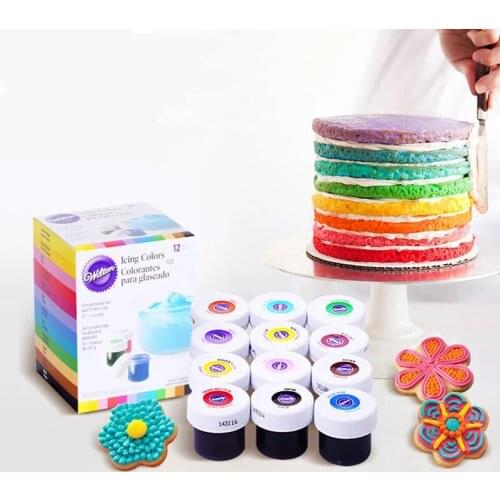 Wilton pigment 12 color set cream cake fondant toast baking edible coloring macaron baking ingredients Cupcake Coloring Tool