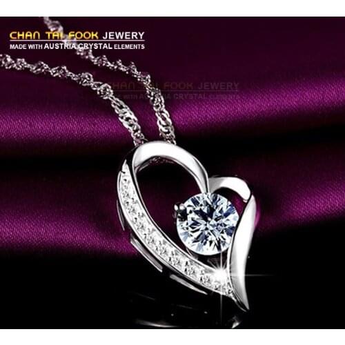 IREACESS Fashion Heart pendant necklace for women vintage romantic love wedding crystal choker necklaces jewelry