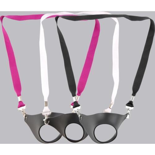 1PC Portable Black Wine Glass Holder Strap Wine Sling Yoke Lanyard Glass Holder Support Neck Strap for Birthday Party Bar Tools