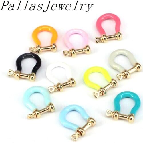 10Pcs, Safety Clasps for Jewelry Making,Enamel Carabiner Screw Clasps Findings,Connectors DIY Charms Supplies