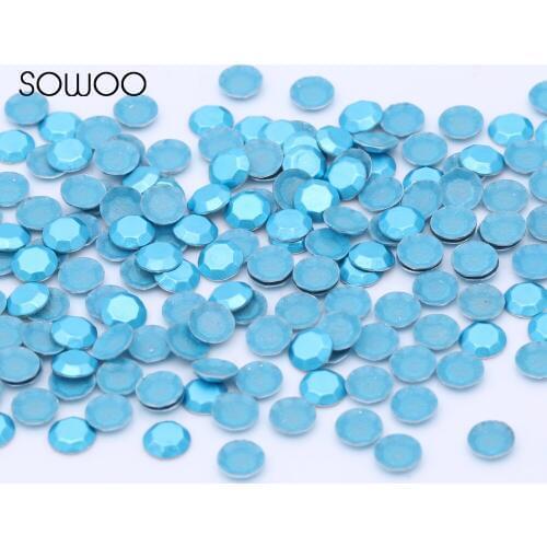1440pcs/lot lead free Hot Fix Studs Turquoise(Frosted) color Wholesales Hot Fix nailhead Iron On Rhinestud baby rhinestone