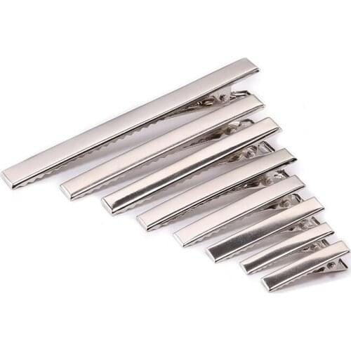 20Pcs 30-98 mm Hair Clips Single Prong Alligator Hairpin with Teeth Blank Setting For DIY Hair Clips Jewelry Making Wholesale