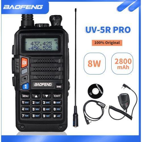 2020 BaoFeng UV-5R Pro Powerful Walkie Talkie 8W Dual Band CB Radio HF FM Transceiver UV 5R Portable Two Way Radio Upgrade UV5R