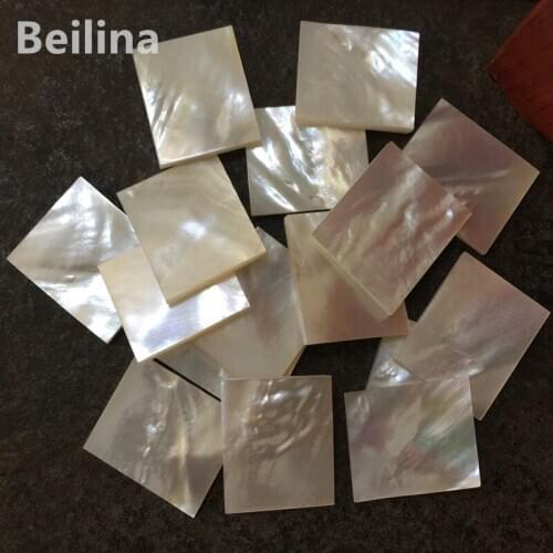 5pcs White Natural mother of pearl shell DIY musical instrument Accessories and Crafts inlay carved material Size 25mm /30mm/2mm