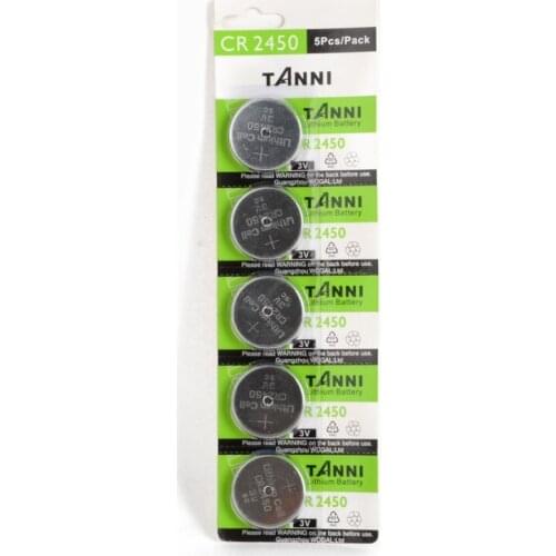 5 pcs/pack CR2450 Coin Batteries 3 V Button Cell Batteries Watch Toys Calculator Remote Controls Lithium Battery Accessories