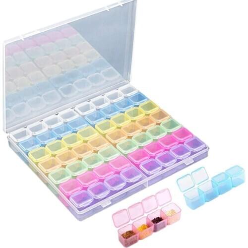 56 Grids Colored Diamond Painting Storage Containers Diamond Drill Art Embroidery Organizer Storage Box