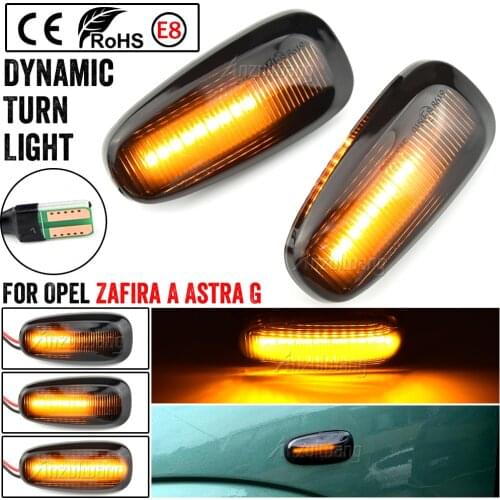 2PCS Car LED Dynamic Blinker Turn Signal Light Side Marker Lamp For Opel Zafira A 1999-2005 Astra G 1998-2009