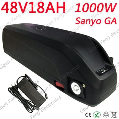Free shipping Electric Bike Battery 48V 18AH Li-ion battery use for Sanyo 3500MAH cells fit Bafang 8fun 48V 500W 750W E-bike