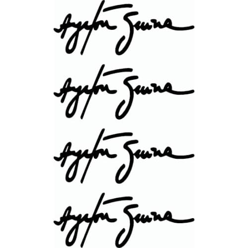 Fuzhen Boutique Decals Exterior Accessories Personality 4 Pcs Ayrton Senna Signature Car Stickers Motorcycle Cover Scratches KK