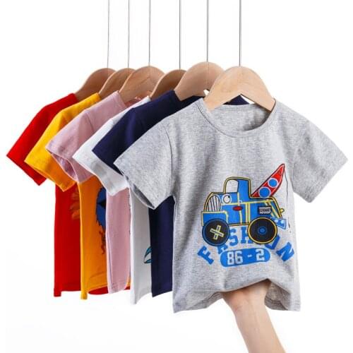 Zmafox Children Unisex Tops Clothes for Baby Boys Girls T-shirts Fashion 1-10Y Kids Tee Shirt Short Sleeve Summer Soft Cartoon