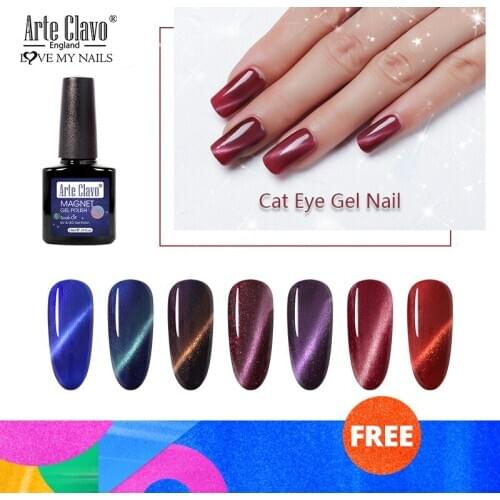 Arte Clavo 10ml Blinking Cat Eye Gel Nail Polish 3D Gel Varnish Magnetic Effect Nail Art UV Soak Off Free Gift Lacquer Varnish