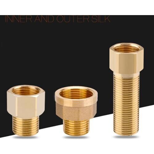 Water Pipe Fittings 1 Pcs 1/2''3/4''1'' Inch Brass Copper Variable Diameter Inner Outer Wire Male Thread Hexagon Joint Connect