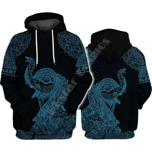 Elephant Blue 3D Hoodies Printed Pullover Men For Women Funny Sweatshirts Sweater Drop Shipping
