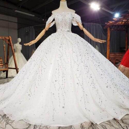 Custom Made Wedding Dress 2021 Elegant Sweetheart Off The Shoulder Bride Beaded Appliques Lace Up Princess Bridal Gown