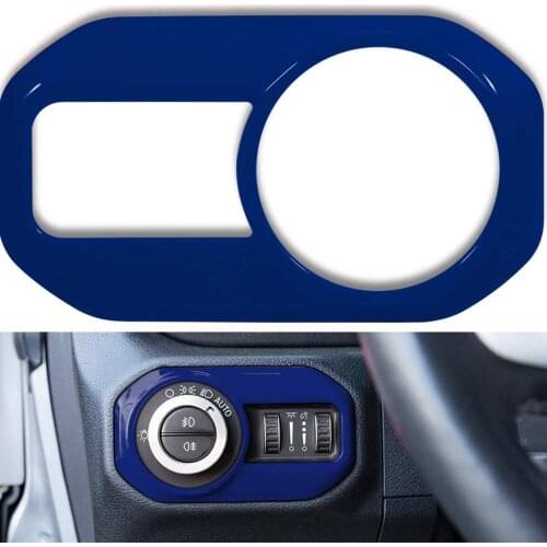 Chuang Qian Headlight Switch Button Trim for Jeep Wrangler JL JLU Sport X Sahara Rubicon Gladiator JT 2018-2021 Blue