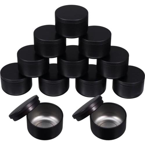 12pcs Round Metal Tin Candle Jars Portable Empty Aromatherapy Candle Storage Container Cream Cosmetic Skin Care Box