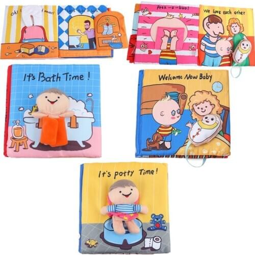 Baby Early Childhood Education 3D Cloth Book Soft Washable Unfold Parent-Child Interaction Book Infants Toddlers Educational Toy