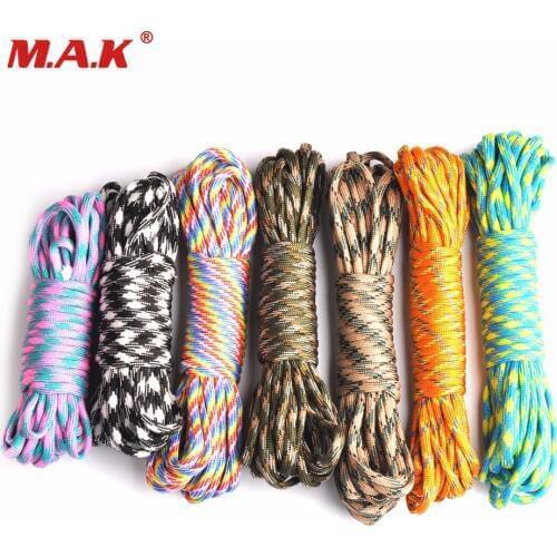 20/50/100FT 550 Paracord Rope Camping Paracord Lanyard Accessories Parachute Deg For Camping Equipment & Survival