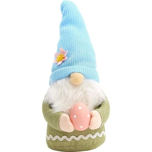 Easter Gnome Plush Elf Doll Embrace Eggs Long Beard Faceless Elf Doll Handmade Scandinavian Tomte Kids dwarf Toy