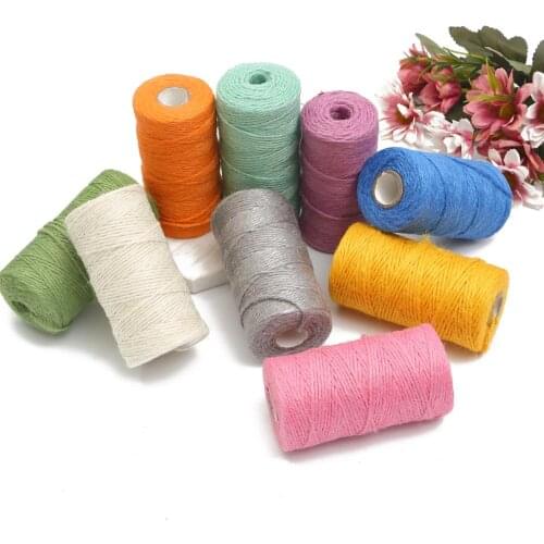 100M Natural Burlap Hessian Jute Twine Cord Hemp Rope String Gift Packing Strings Christmas Event & Party Supplies