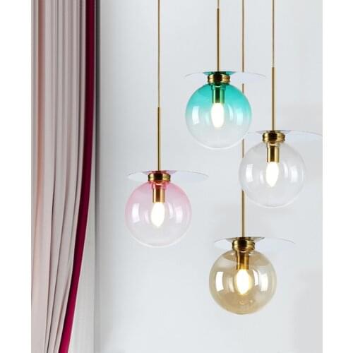 Nordic Pendant Lamp Glass Ball Bubble Suspension Living Room Kitchen Indoor Decor Lighting Fixture Pate Study Art Corridor Light