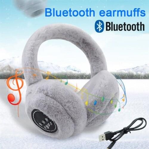Fluffy Earmuff Headphone Wireless Bluetooth Headphones For Women Girl Gift Warm Winter Pink Wired Headphones Bluetooth Earphones