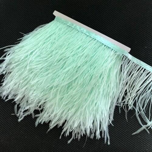 15-20CM 6 Meter/Lot Ostrich Feather Trims Cloth Belt For Bag DIY Feather Ribbon Fringe Wedding Dress Clothes Carnival Decoration