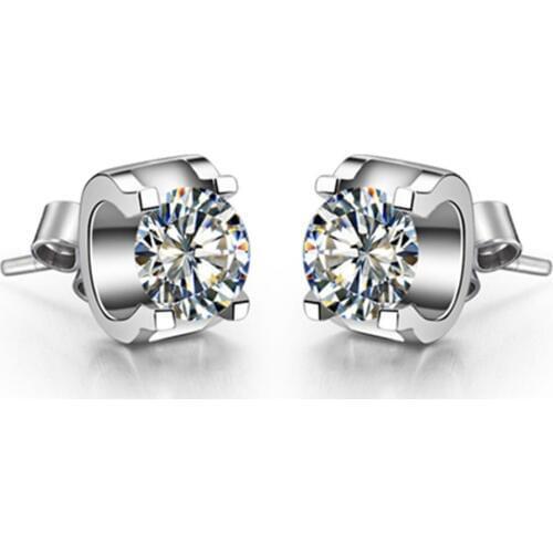 750 White Gold Stud Earrings 0.5CT/Piece Brand Earrings Moissanite Carbon Earrings Jewelry Women Engagement Earrings Stud