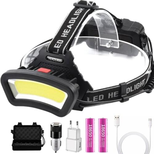 Super bright COB headlights USB rechargeable Working led headlights Outdoor waterproof camping fishing headlights