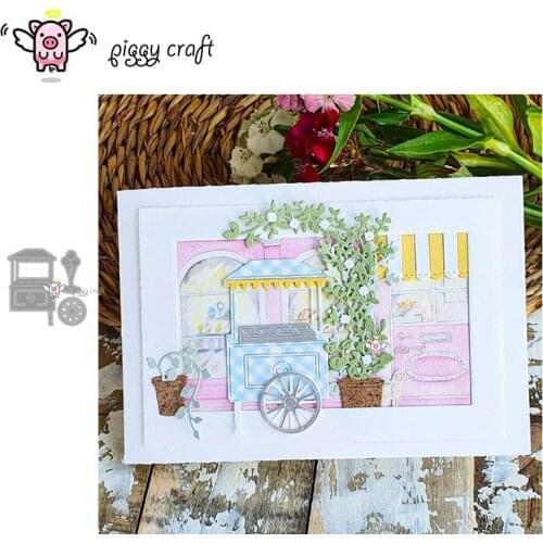 Piggy Craft metal cutting dies cut die mold Nostalgia ice cream truck Scrapbook paper craft knife mould blade punch stencils die