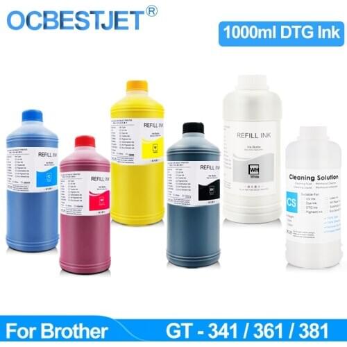 1000ml/Bottle GT-3 DTG Ink Textile Ink For Brother GT-341 GT-361 GT-381 For GT3 series Direct To Garment Inkjet Printer Ink