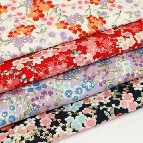 Japanese cherry print pure cotton Fabric for diy dogs bags handmade clothes, table cloth, curtain bedding ,patchwork home decor